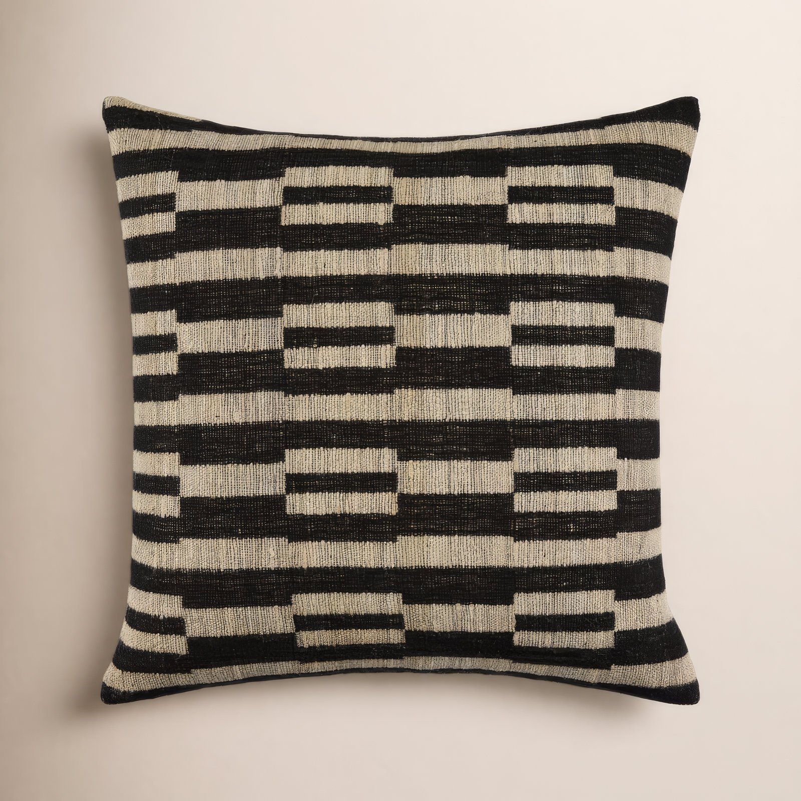 Marzano Accent Pillow, Black/Beige, Pillow Cover Only - No Insert, Square 18"