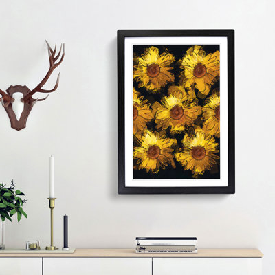 A Wall of Yellow Sunflowers in Abstract - Picture Frame Graphic Art Print