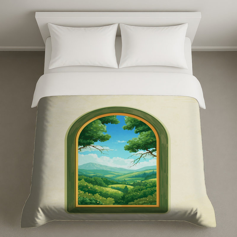 Housses de couette pour fenêtre Mountainous Landscape, Très grand lit