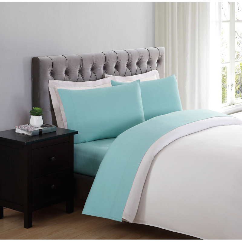 King Turquoise Solid Microfiber Polyester Sheet Set