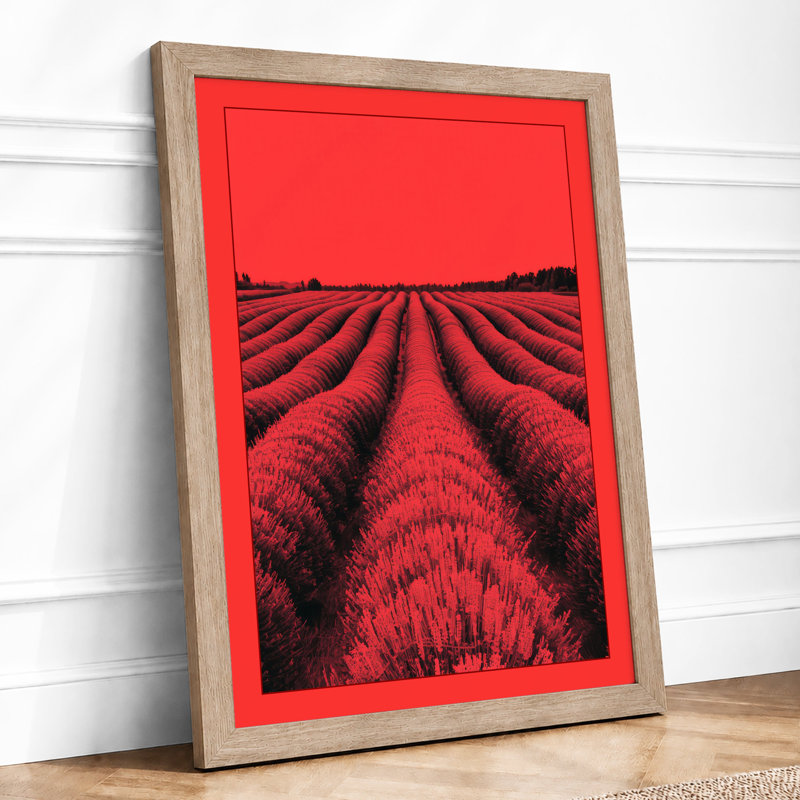 Red Tulips At Dusk Modern - Print, Oak, A3 - 42.0 x 29.7 cm