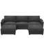 Canapé en U 108 po avec 2 repose-pieds, canapé modulaire convertible 5 places avec accoudoirs de rangement et porte-gobelets, canapé en chenille confortable avec sièges profonds pour le salon-1073064683