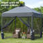 Pavillon de jardin d'extérieur 10 x 10 avec moustiquaire, tente à moustiquaire escamotable pour le camping, cour arrière
