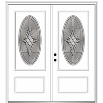 Lite Entry Door - 2 Panels, Oval Dimensions & Drawings