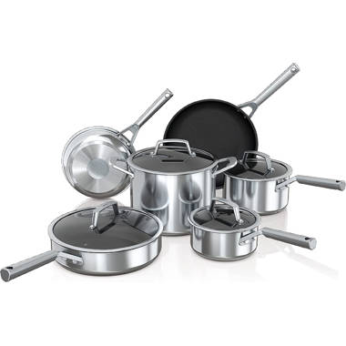 Wolfgang Puck 9piece Stainless Steel TulipShaped Cookwar 