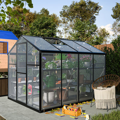 Outdoor Polycarbonate Greenhouse - Enhanced Ventilation And Aluminum For Backyard Rust- Ventilated