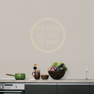 Adhésif décoratif « the vaisselle attend life life not not »