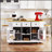53-Inch Large Kitchen Island With 2 Bar Stools, Power Outlet, Internal Storage, And Mobile Design For Modern Kitchens And Dining Rooms-1052860589