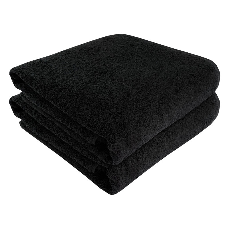 100% Cotton Midweight Bath Towel, Black