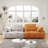" large two-seat sofa | modern upholstered design | suede fabric | stylish addition to any living space-868960037