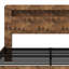 Structure de lit plateforme en bois avec tête de lit à DEL et USB