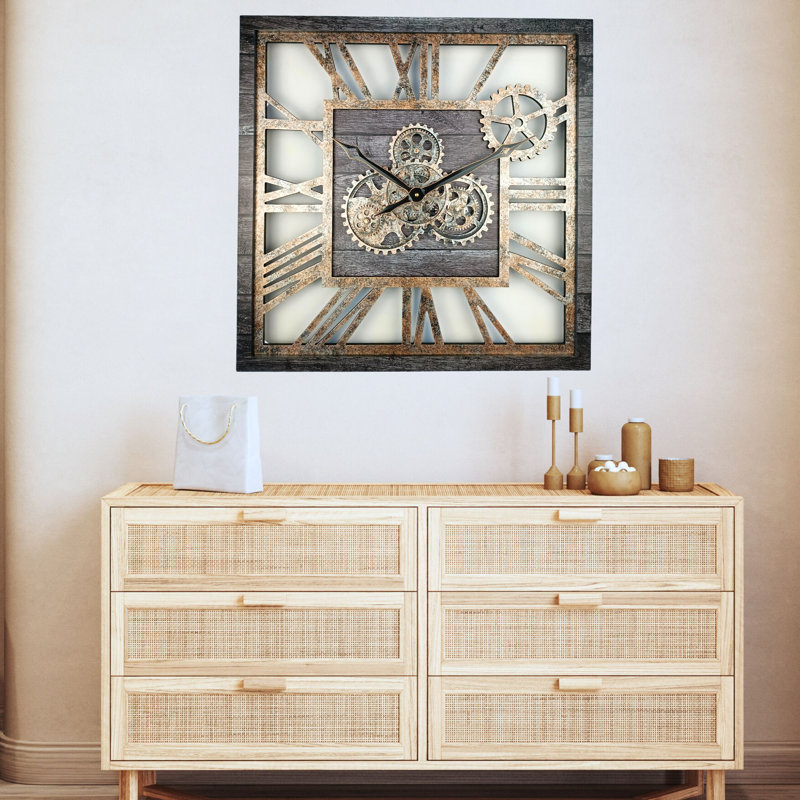 Solid Wood Wall Clock, Carbon Grey