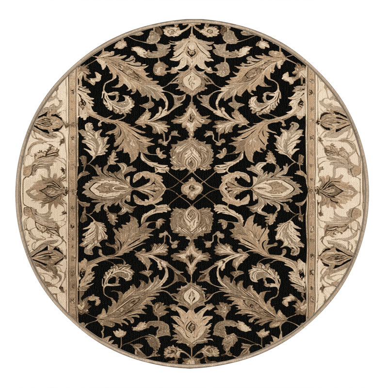 Tapis brun lavable à la machine, Rond 6 pi