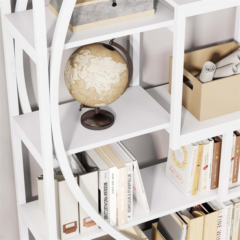 Étagère de rangement à 5 niveaux de 70,47 po avec 8 tablettes ouvertes pour espaces de vie modernes, Blanc