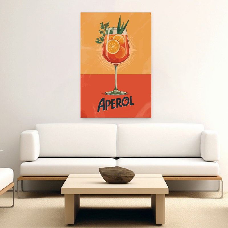Art mural rétro rafraîchissant orange Spirz, H 60 po x l 40 po
