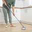 JVL Extended Microfibre Mop – Flat Floor Cleaner with Long Handle – Machine Washable & Reusable Cleaning Head – Grey-131070463