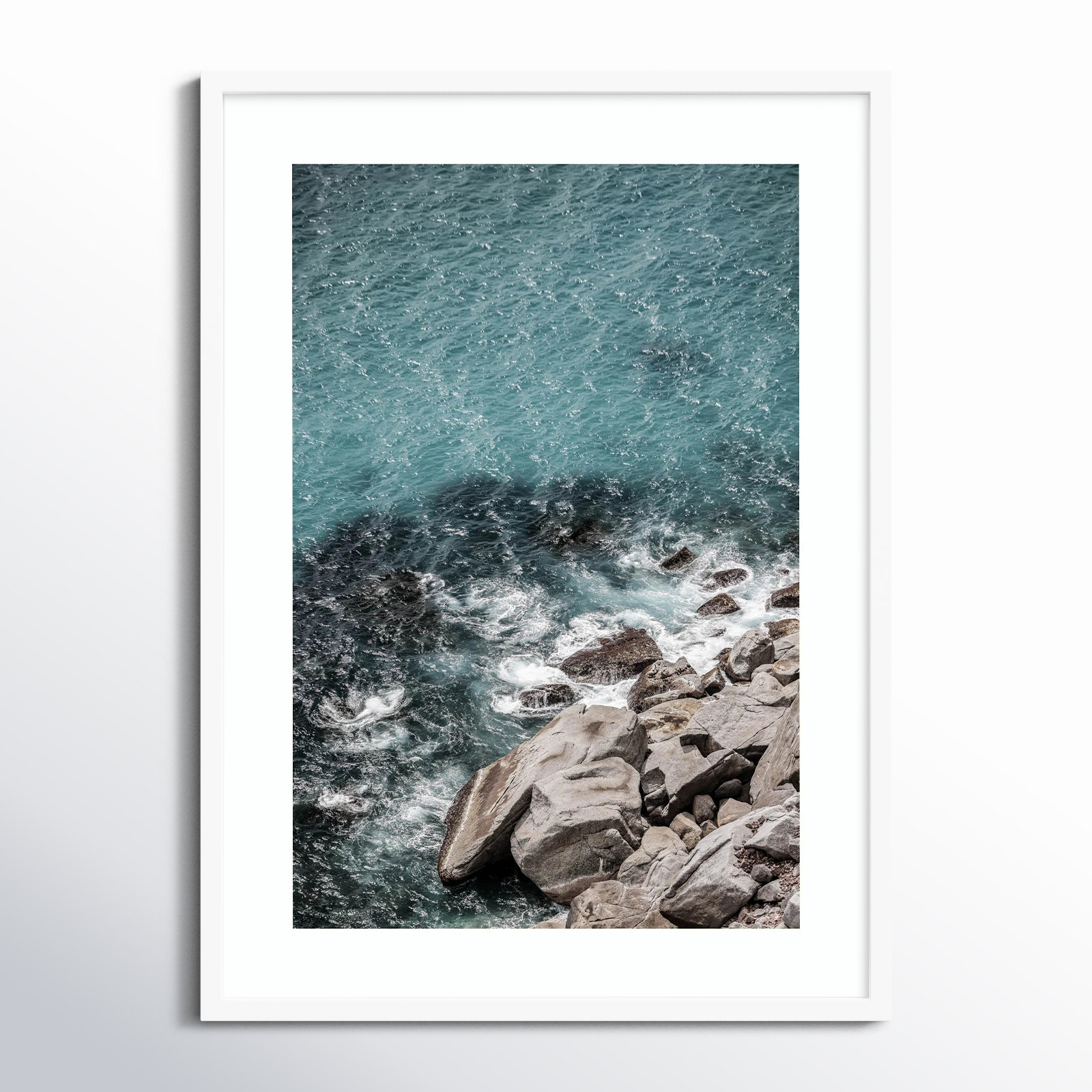 Pacetti "Aqua Sea Shores" Print, White, 33" H x 24" W