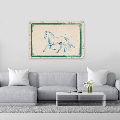 Croquis de cheval bleu élégant