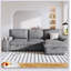 U_STYLE Canapé-lit modulaire rembourré avec sacs de rangement et 2 porte-gobelets sur les accoudoirs-1451040770