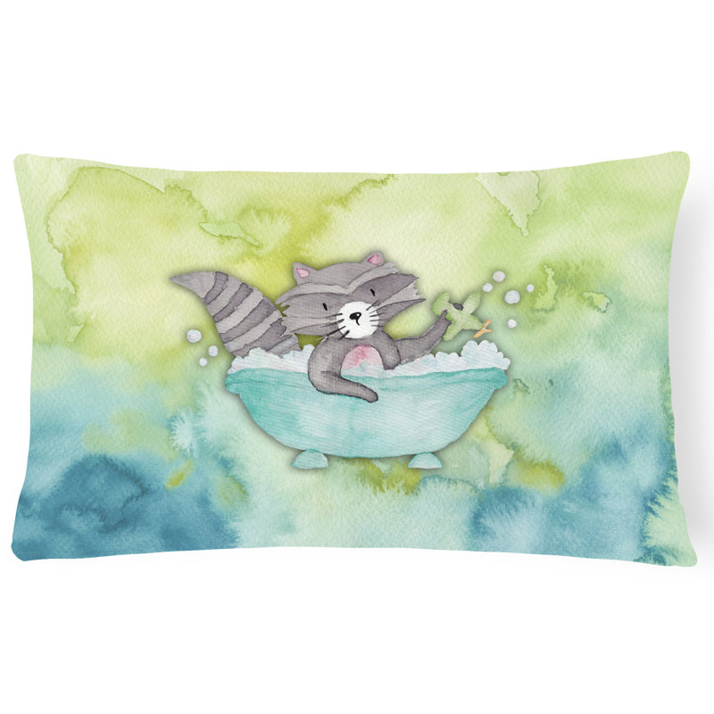  Coussin Raccoon Bathing Watercolor