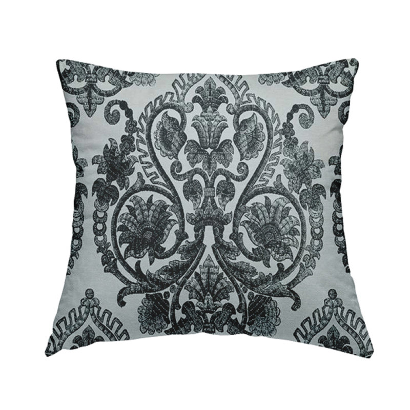 Royst Damask Rectangular Cushion, Grey
