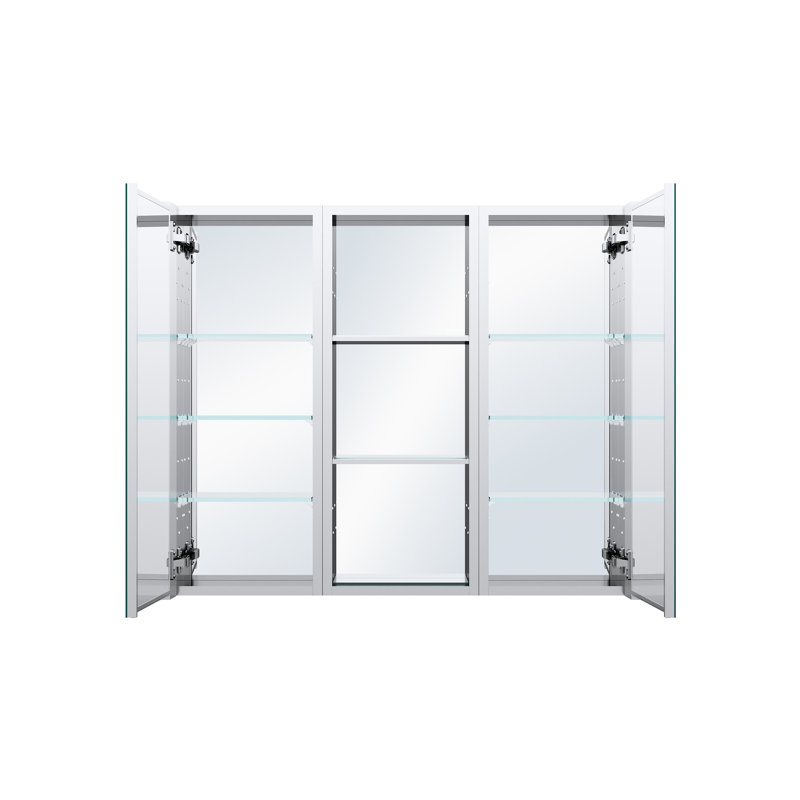 Armoire à pharmacie à miroir en aluminium encastrée ou à fixation murale 36 po x l 30 po avec tablette ouverte