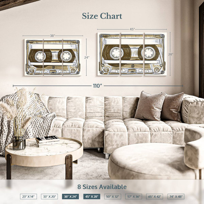 Audio Cassette, 28" H x 45" W