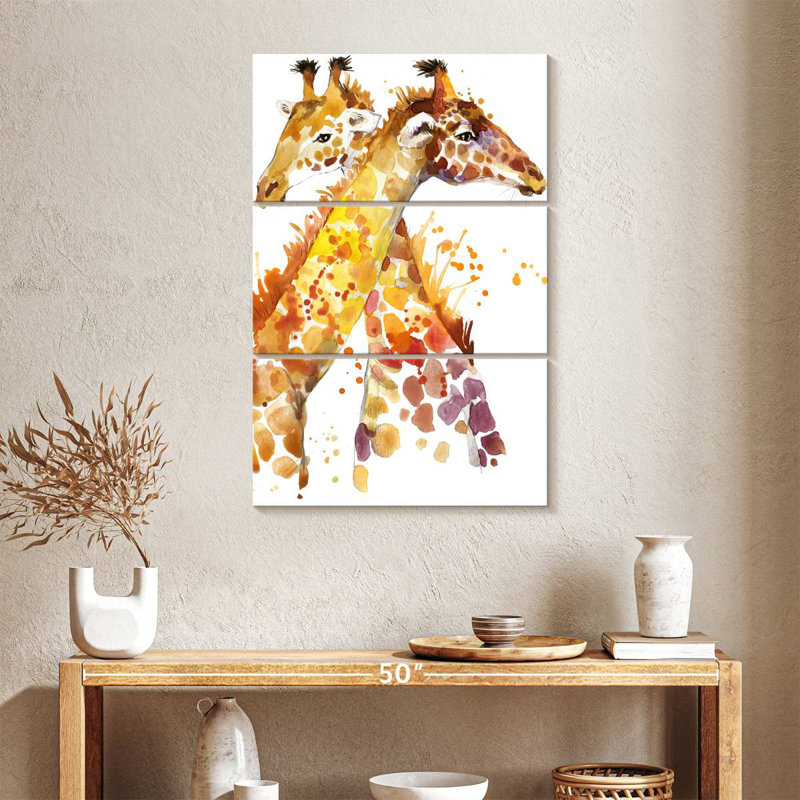 Brampt Two Hugging Giraffes, 38" H x 24" W