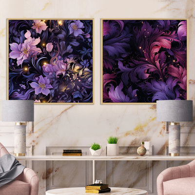 Faison - Ensemble de 2 collages floraux carrés