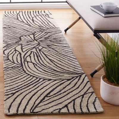 Tapis floral en laine et coton touffeté à la main Courtenay