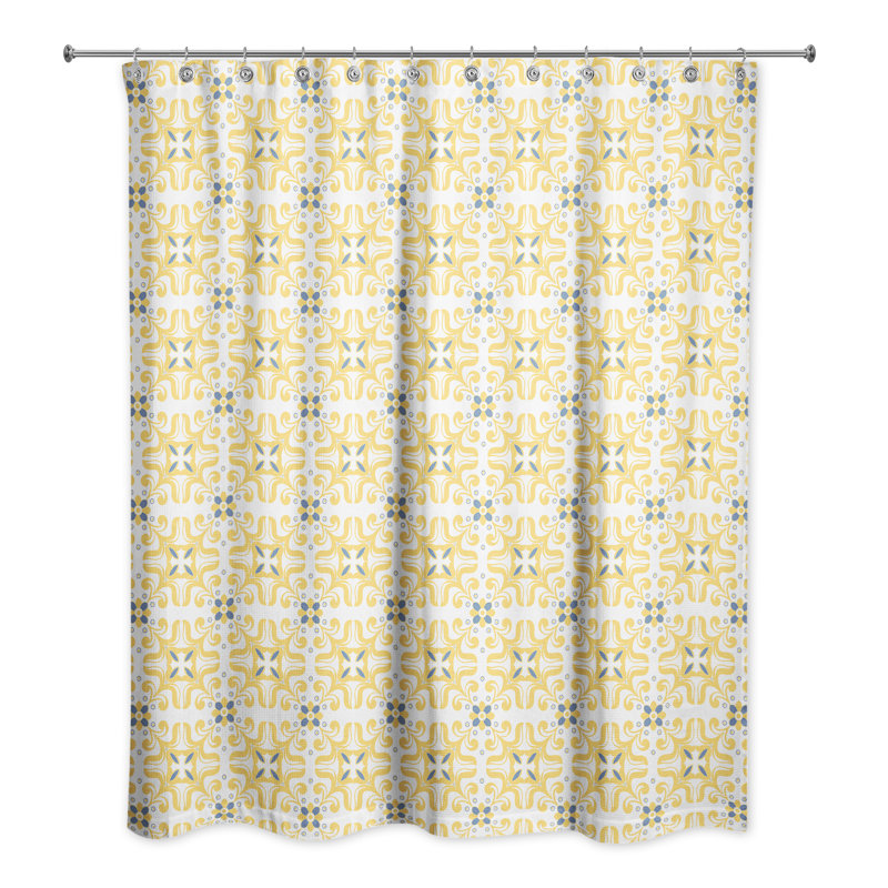 Rideau de douche Langridge, Géométrique jaune 1