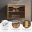 Wall Mounted Bathroom Vanity Adopting Three Dimensional Fluted Panel And Integrated Basin Design