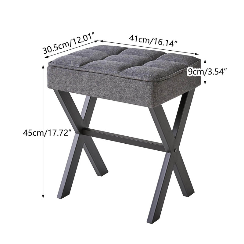 Metal Accent Stool, Gray