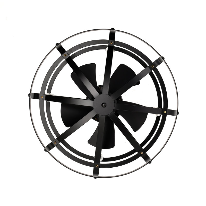 Ganessa 20'' Ceiling Fan with Light Kit, Black with Black Blades