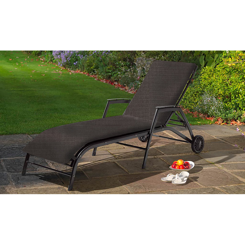 Kettler USA Wrought Iron Multi Position Lounger With Wheels
