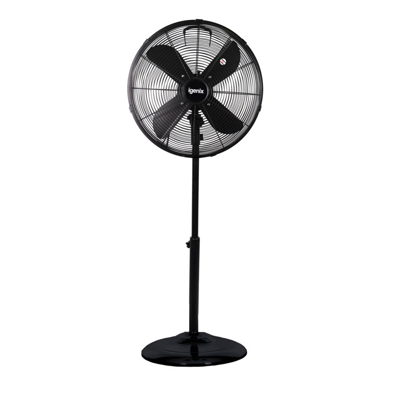 Igenix 16 Inch Pedestal Fan Chrome, Black