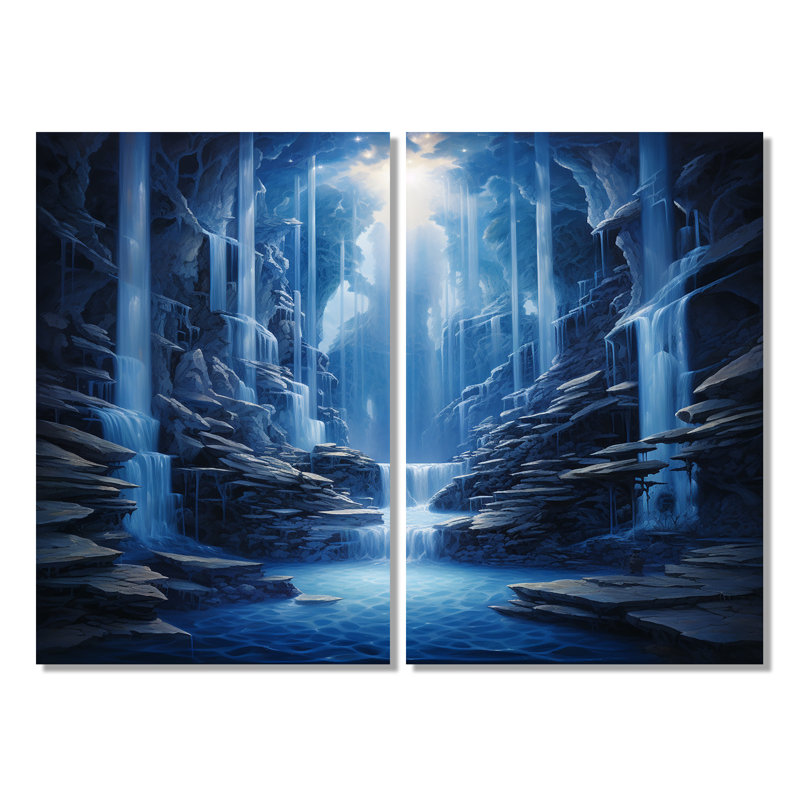 Impression sur toile cascade de fantaisie, Ne s’applique pas, Toile tendue sur cadre, H 36 po x l 48 po