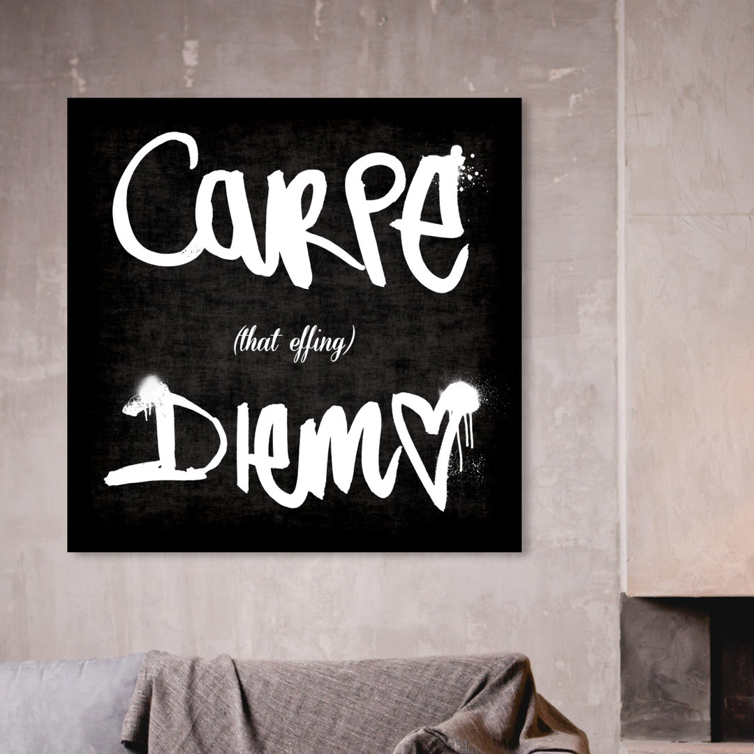 'Carpe That Effing Diem' Typography on Wrapped Canvas