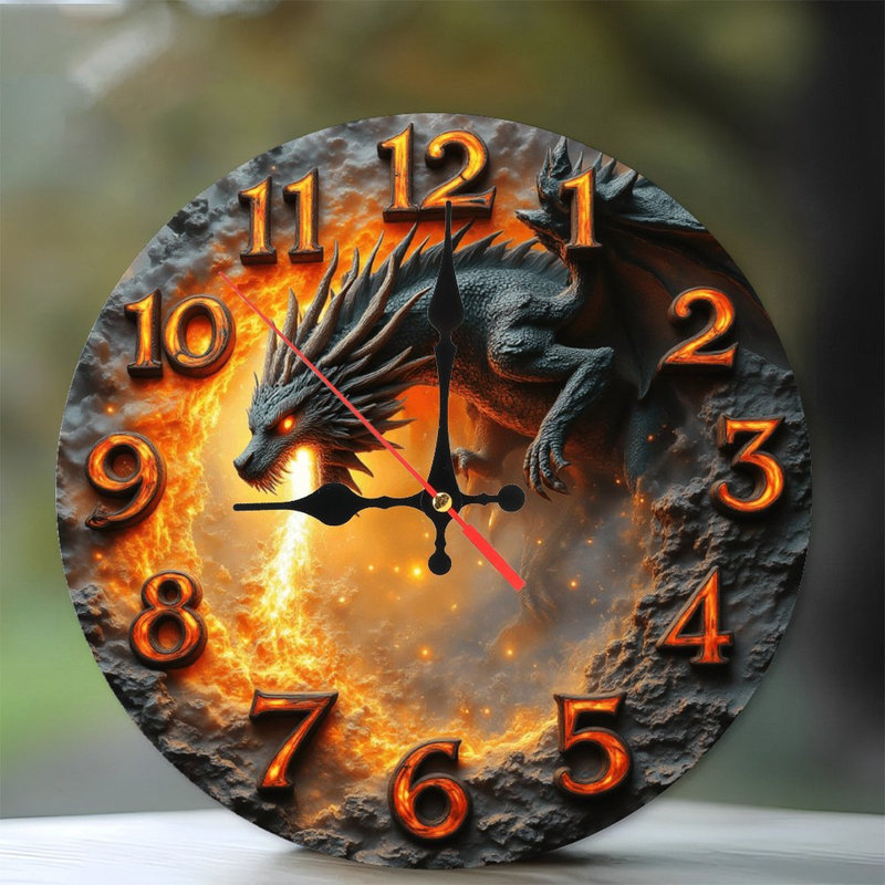 Décoration horloge dragon