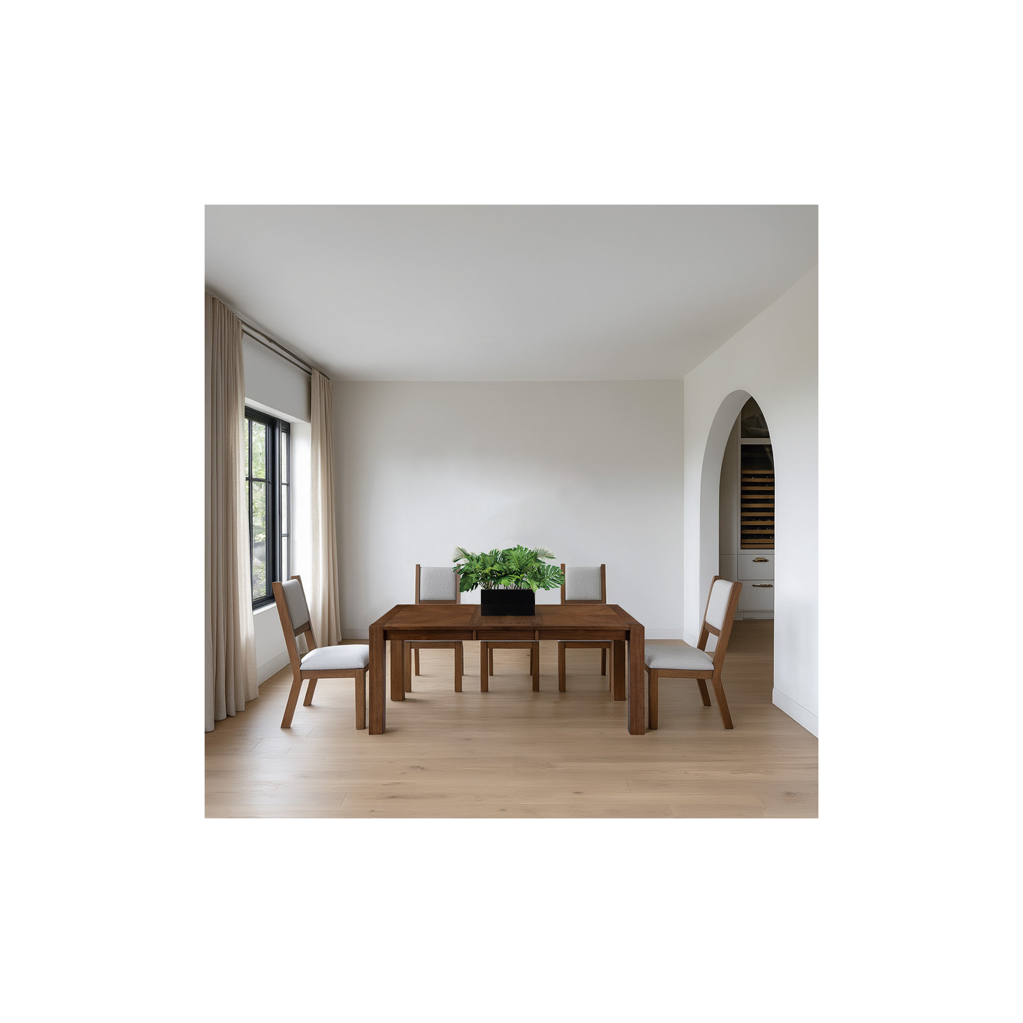 Brooklyn Solid Wood Rectangular Dining Table, Brown