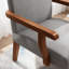 Ensemble de 2 fauteuils d'appoint en tissu avec table ronde en bois-112553923