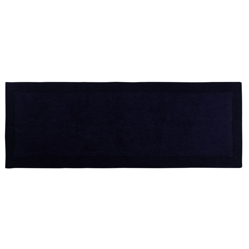 Tapis de bain réversible de couleur unie BRUSS, Marine, L 21 po x L 54 po