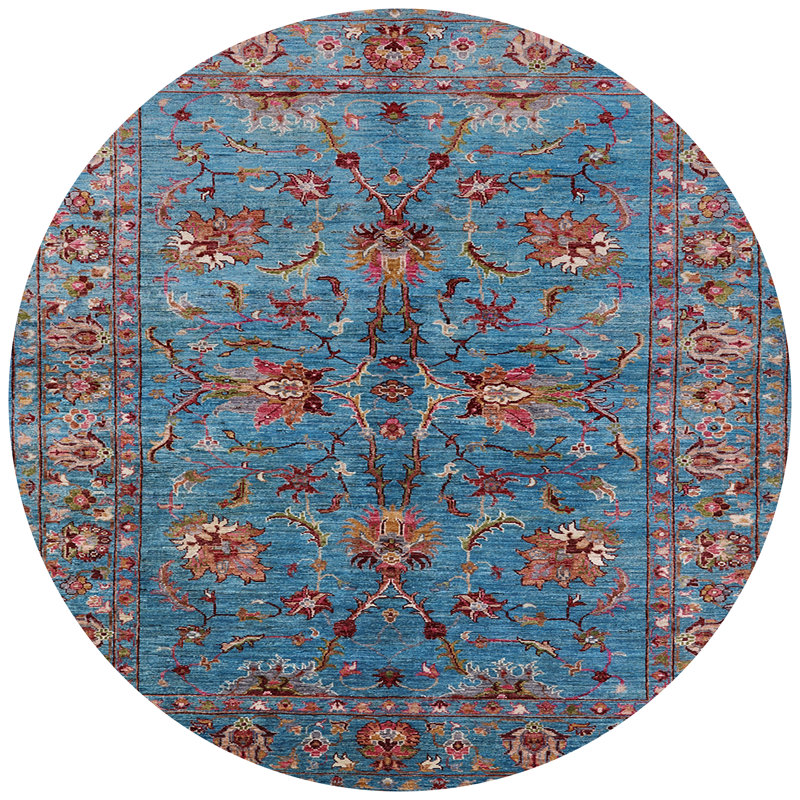 Tapis oriental bleu Furrier, Rond 4 pi