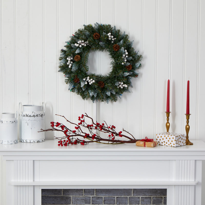 Faux Lighted 24'' Wreath