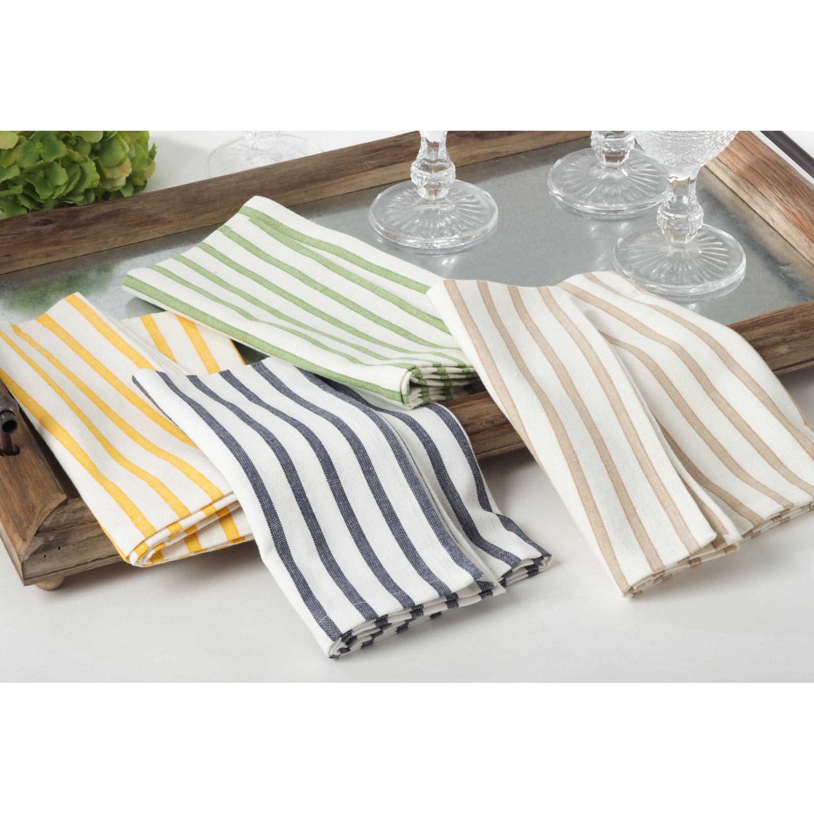 Enora Reversible Cotton Napkin, Yellow