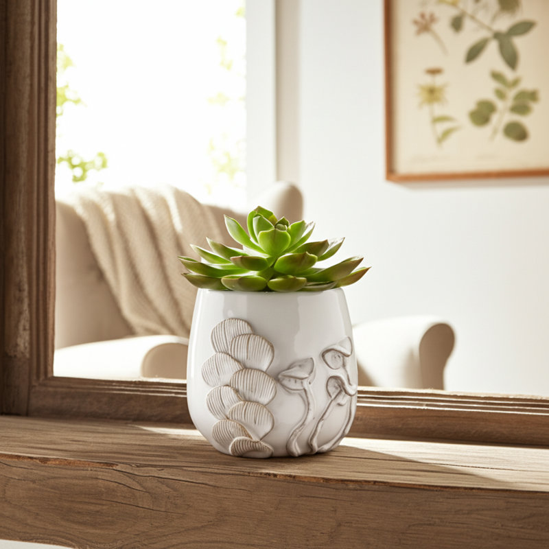 Handmade Stone Planter, 6" H x 6" W x 6" D