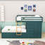 Lit superposé double au-dessus de double avec tiroirs de rangement intégrés et garde-robe, échelle-551251606
