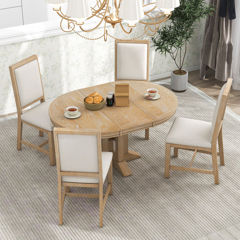 5-Piece Dining Set, Natural Wood Wash, Natural Wood Wash