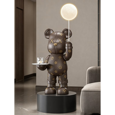 Luxury Bearbrick Style Floor Lamp with Moon Light & Tray