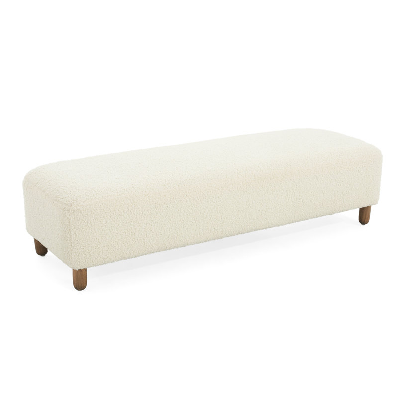 Ottoman, Wood Frame Footrest, Contemporary Ottoman, White
